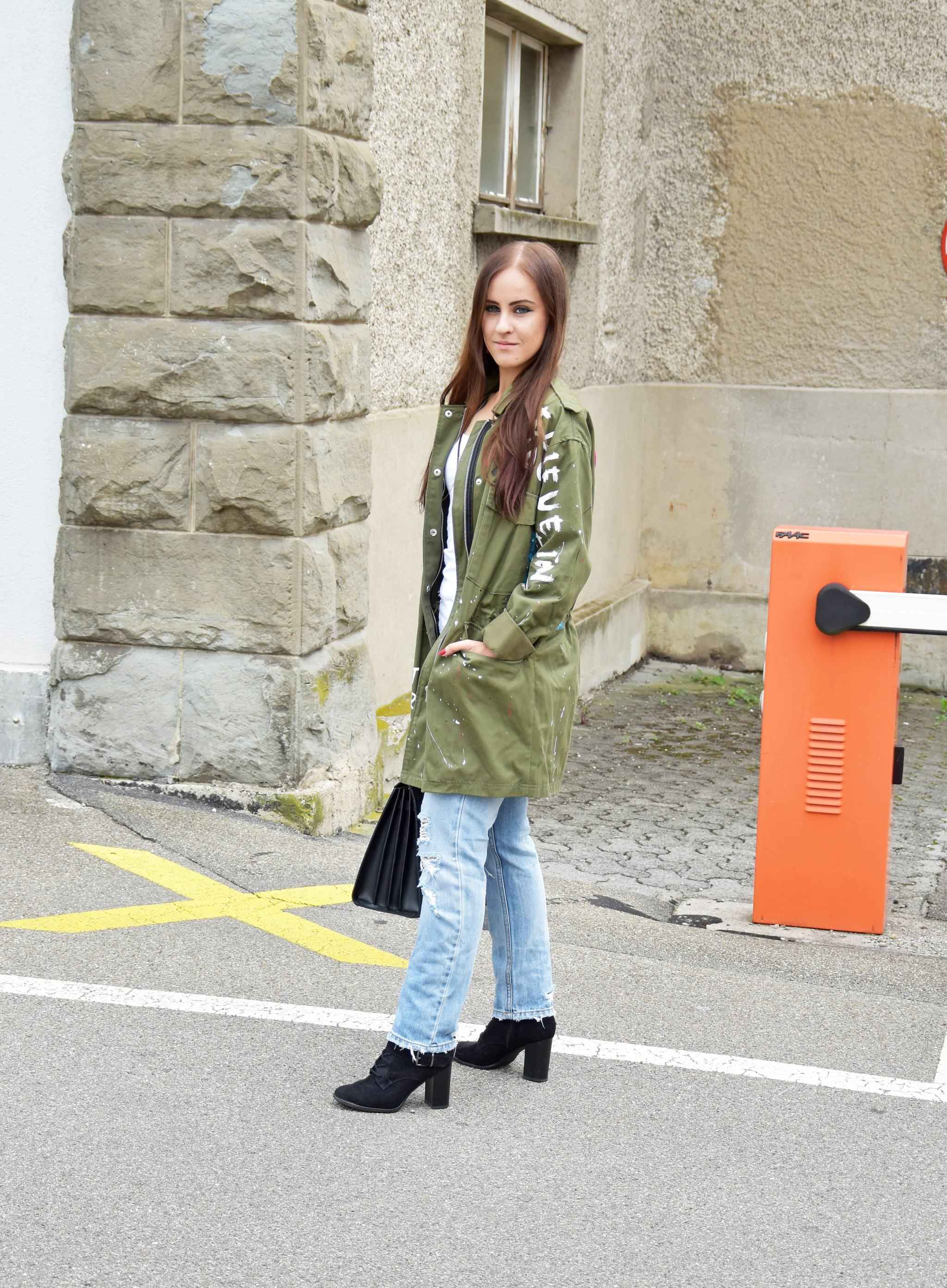 Parka Zara Jeans Look Outfit Fashionblogger