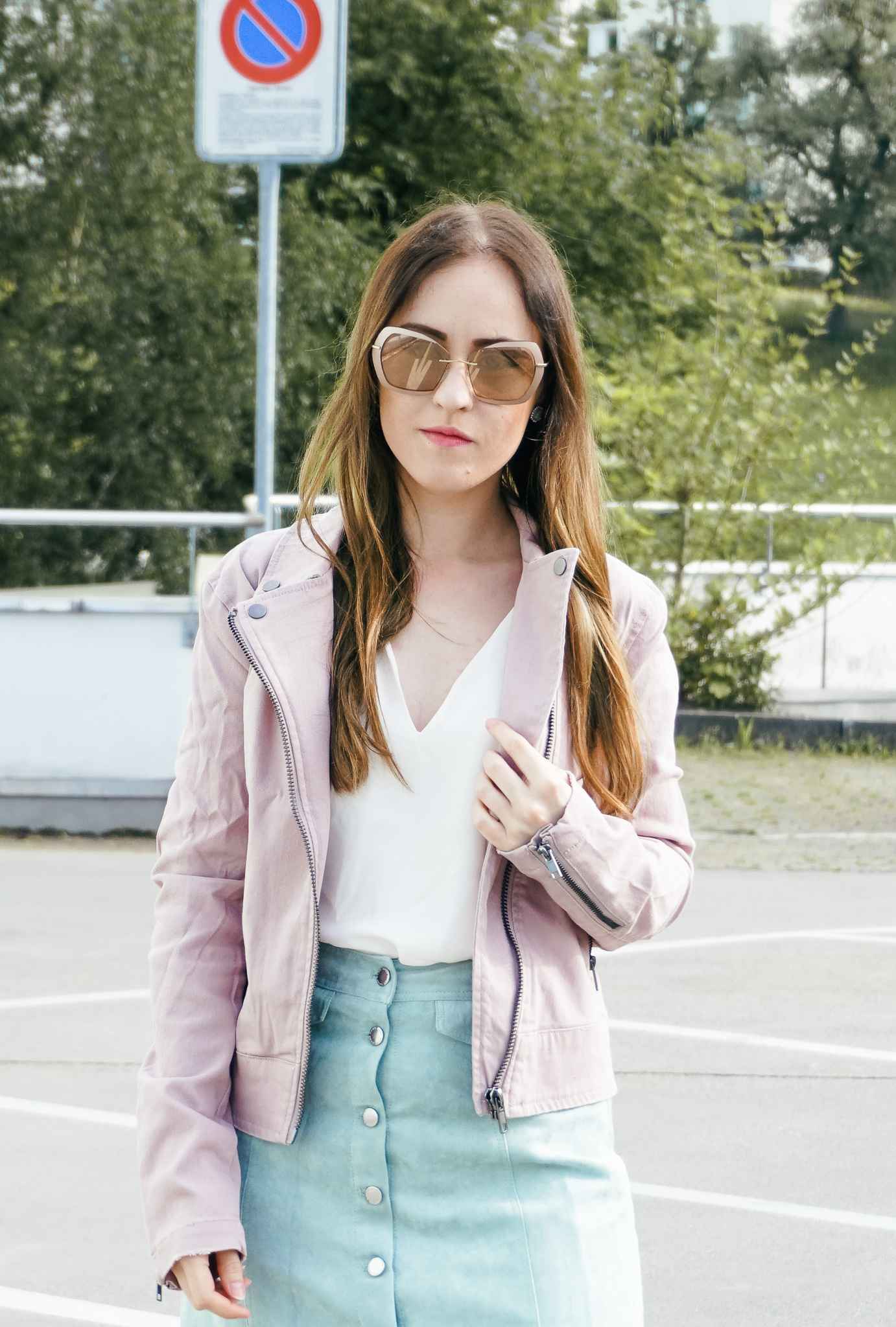 Look Fashion Blogger Sunglasses Silhouette skirt shirt H&M Shoes