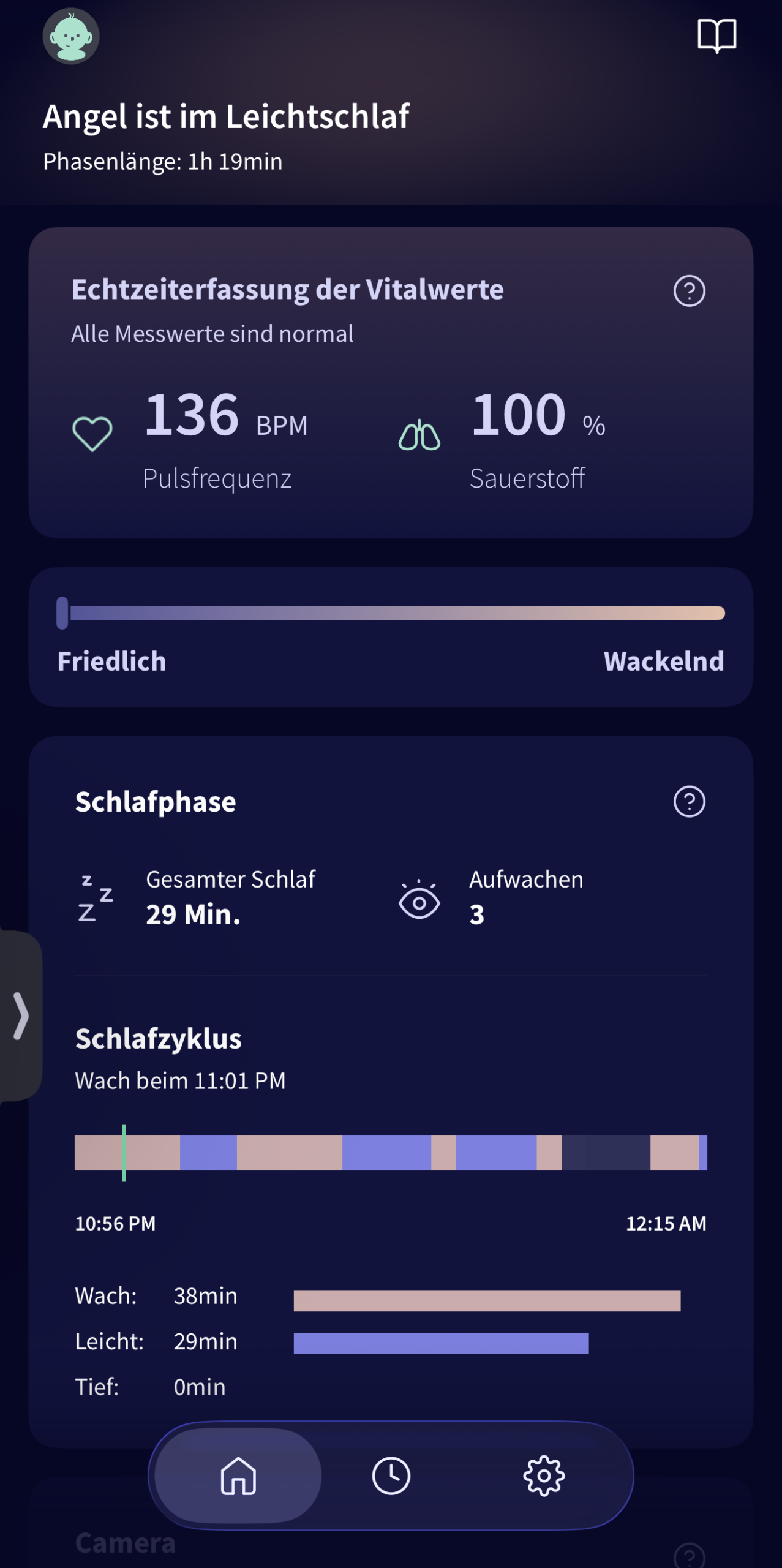 Owlet App Schlafphasen