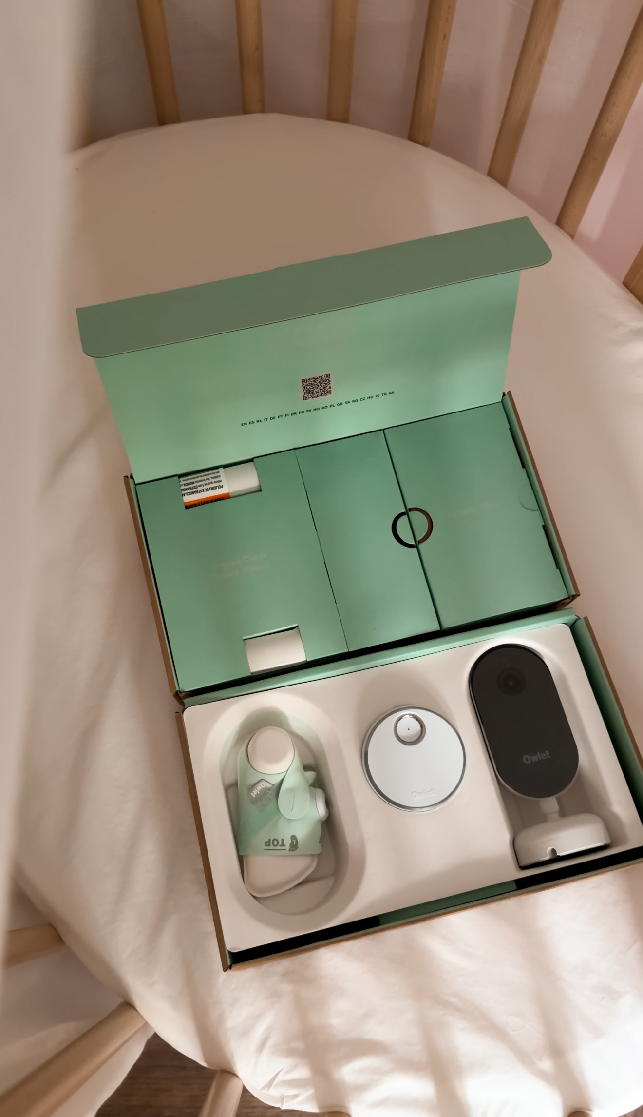 Owlet Dream Duo Box offen, Inhalt sichtbar